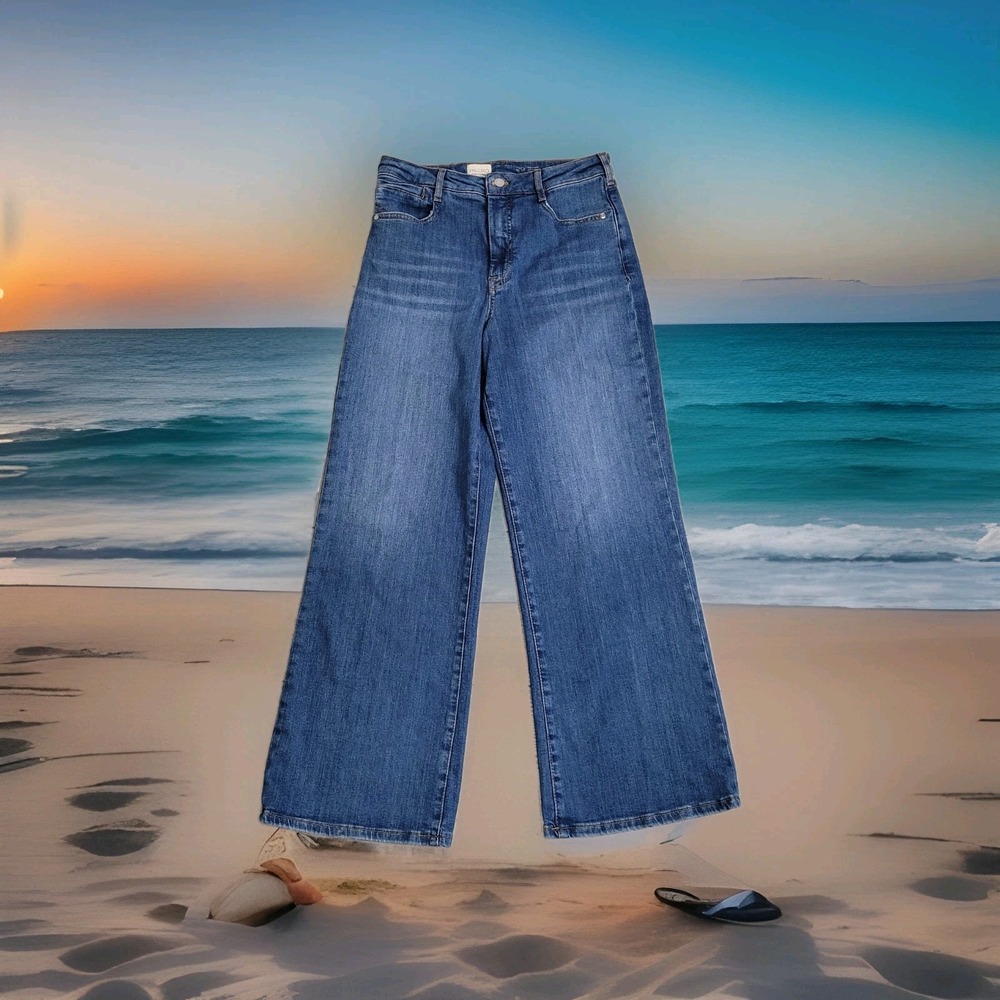 Pilcro Anthropologie Jean Womens 29 High Rise Wide Straight Stretch Denim 32x31